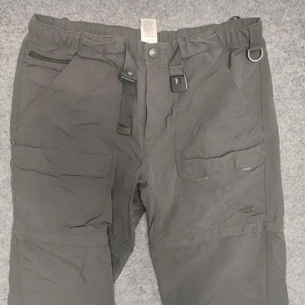 The North Face Pants Mens 36x30 Gray Convertible Cargo Belted Hiking Travel
